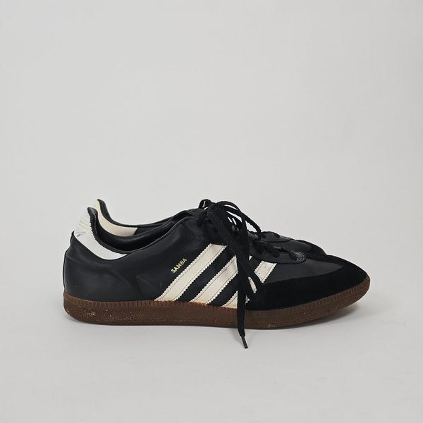 vintage 90s negro Adidas Samba zapatilla tamaño UK12 90s retro Adidas zapatillas Samba negro blanco tamaño 47