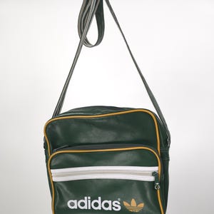 Vintage 90s Adidas Bag Green Yellow Small 90s Retro Bag Sport