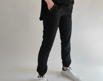 vintage 90s black pants size S 90s retro trousers black size 36