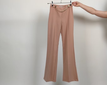 vintage 90s y2k rose pantalon élégant taille S 90s retro pantalon élégant rose taille haute