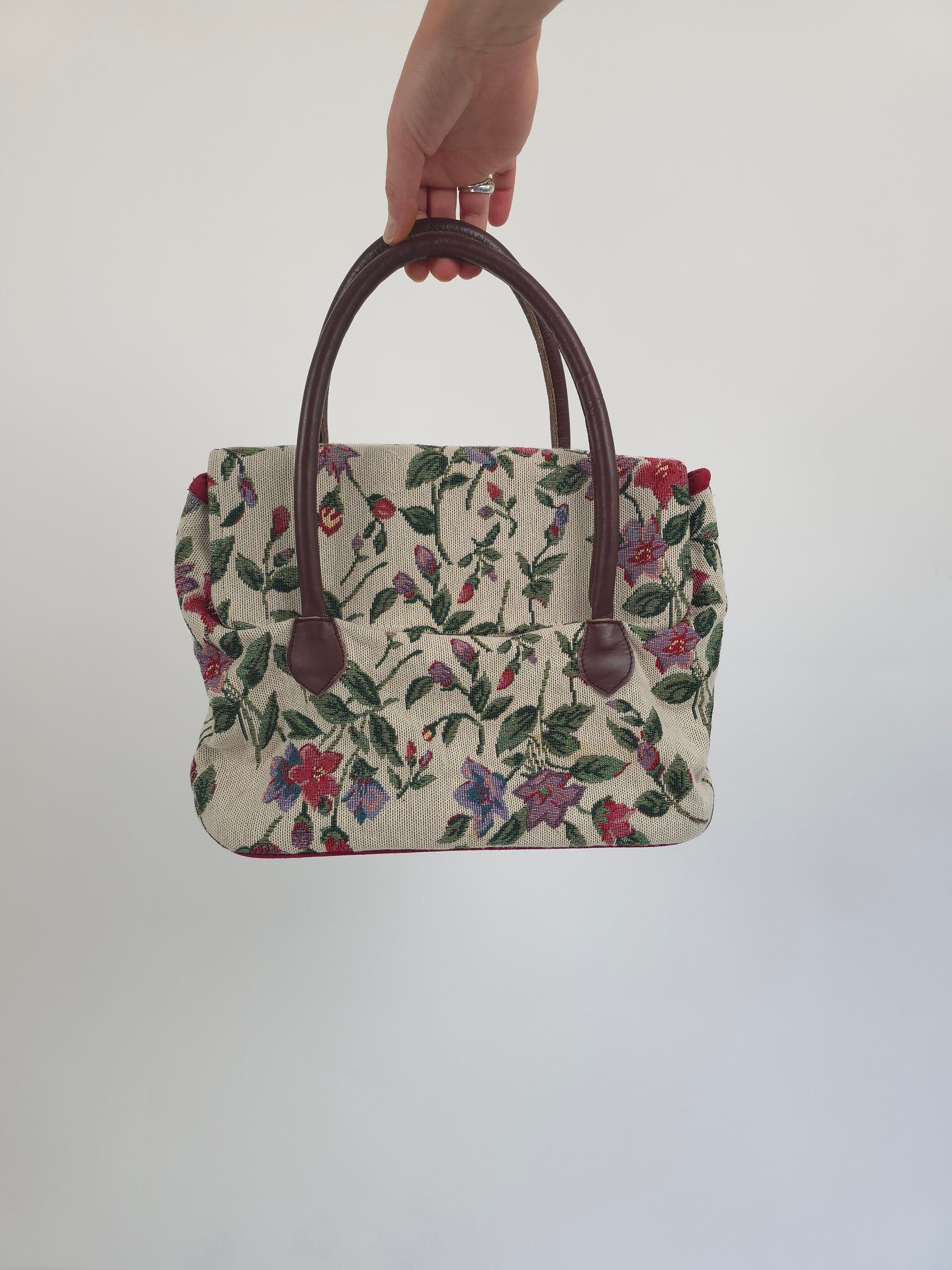 Vintage 80s colorful floral gobelin bag 80er Jahre Retro