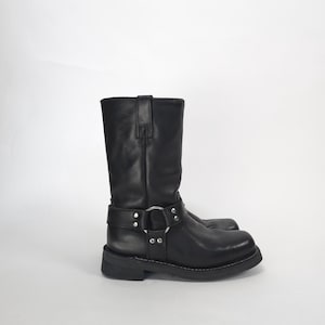 Men\'s Black Vintage Studded Leather Boots...size 9 Amazon.com | Men main image 2
