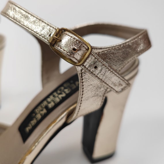 vintage 80s golden vintage heels size 4,5 80s ret… - image 5