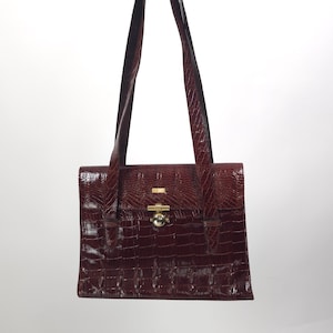 vintage 70s 80s brown leather bag TMC 70er 80er Jahre Retro Handtasche Leder braun altmodisch nostalgisch