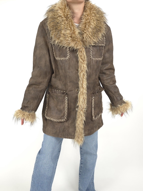 Vintage Y2k 90s Brown Leather Fake Fur Jacket Coat Size L 2000s 90s Leather Coat Jacket Brown Faux Fur Size 46 - Etsy Vintage Y2k 90s Brown Leather Fake Fur Jacket Coat Size L 2000s 90s Leather Coat Jacket Brown Faux Fur Size 46 - Etsy