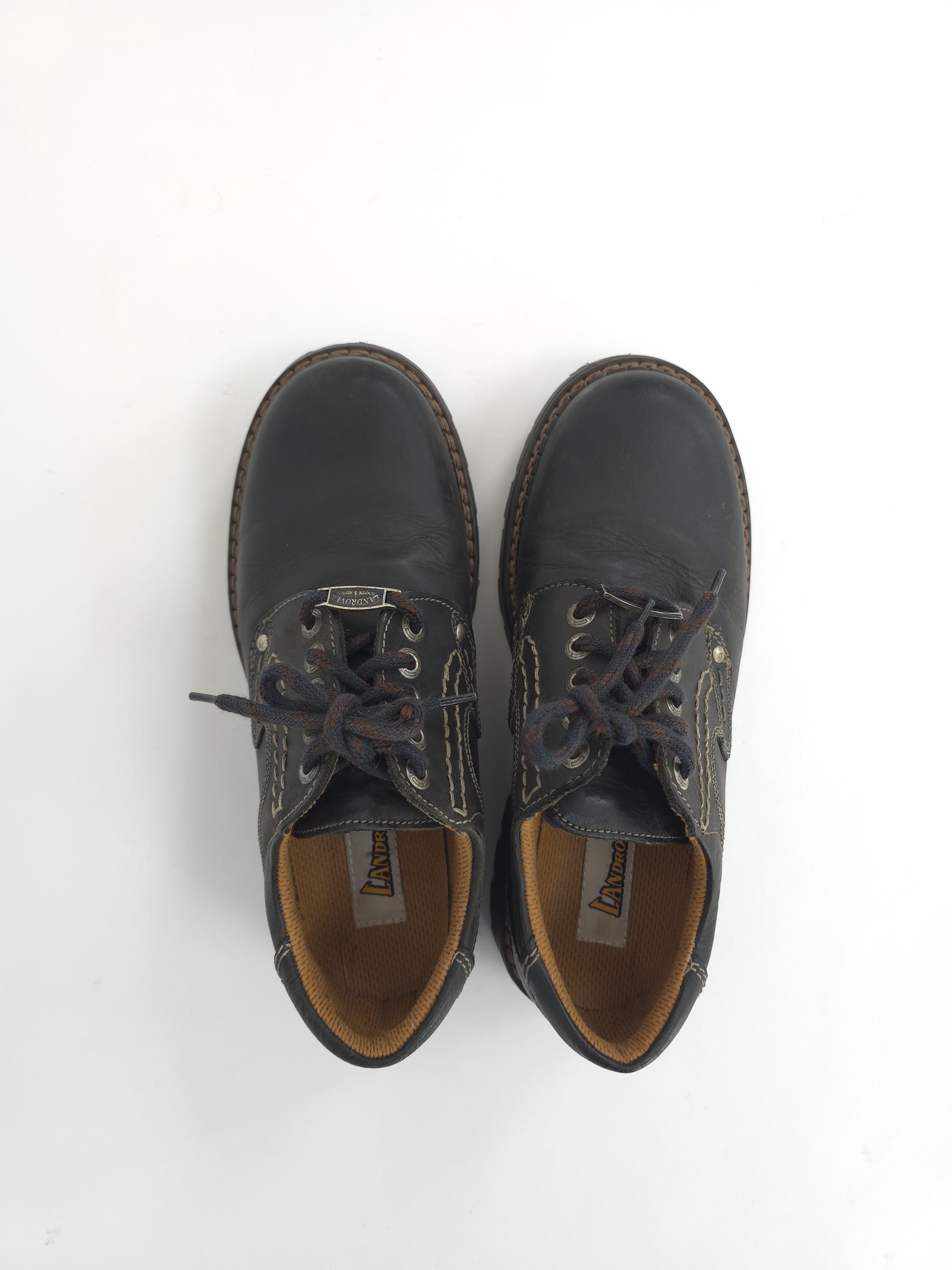 Vintage 80s LANDROVER Dark Brown Leather Shoes Size 41 80s Retro