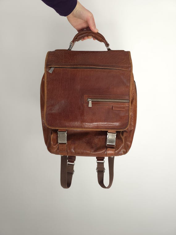 Vintage CHIARUGI Leather Backpack 80s Brown 80s Retro Leather Backpack  Large City - Etsy Israel