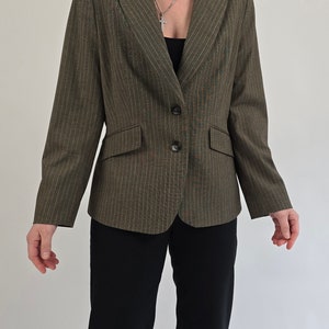 vintage années 90 marron Mexx fines rayures blazer taille L 90s rétro blazer marron fines rayures taille 44 image 2