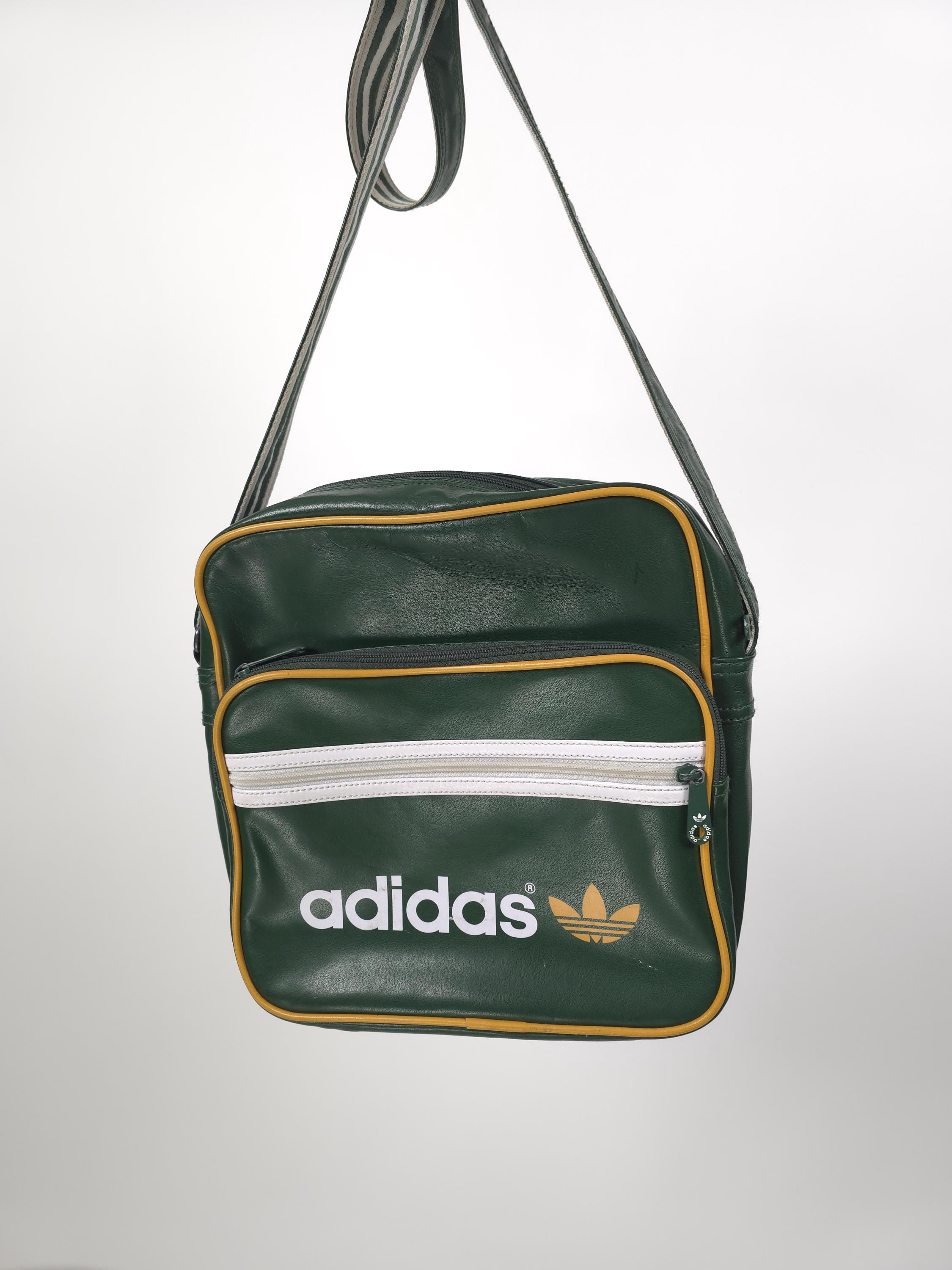 Vintage 90s Adidas bag green yellow small 90er Jahre Retro Tasche