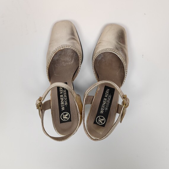 vintage 80s golden vintage heels size 4,5 80s ret… - image 2