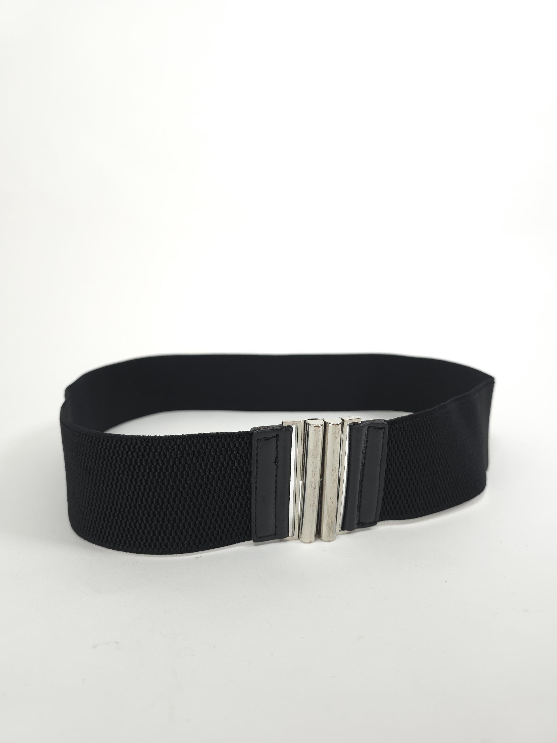 Vintage Black Stretchy Big Belt Buckle Belt Jeffdad Wide Stretchy Belts for Women, Vintage Elastic Waist  main image 2