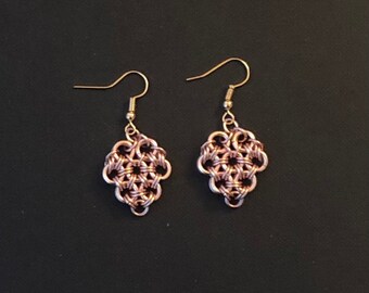Rose Gold Colored Heart Earrings