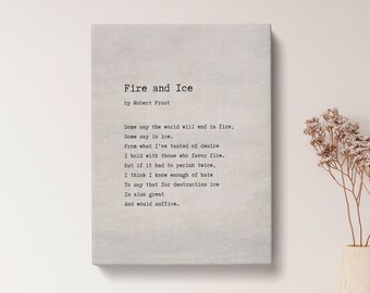 Fire And Ice Poem Print Etsy