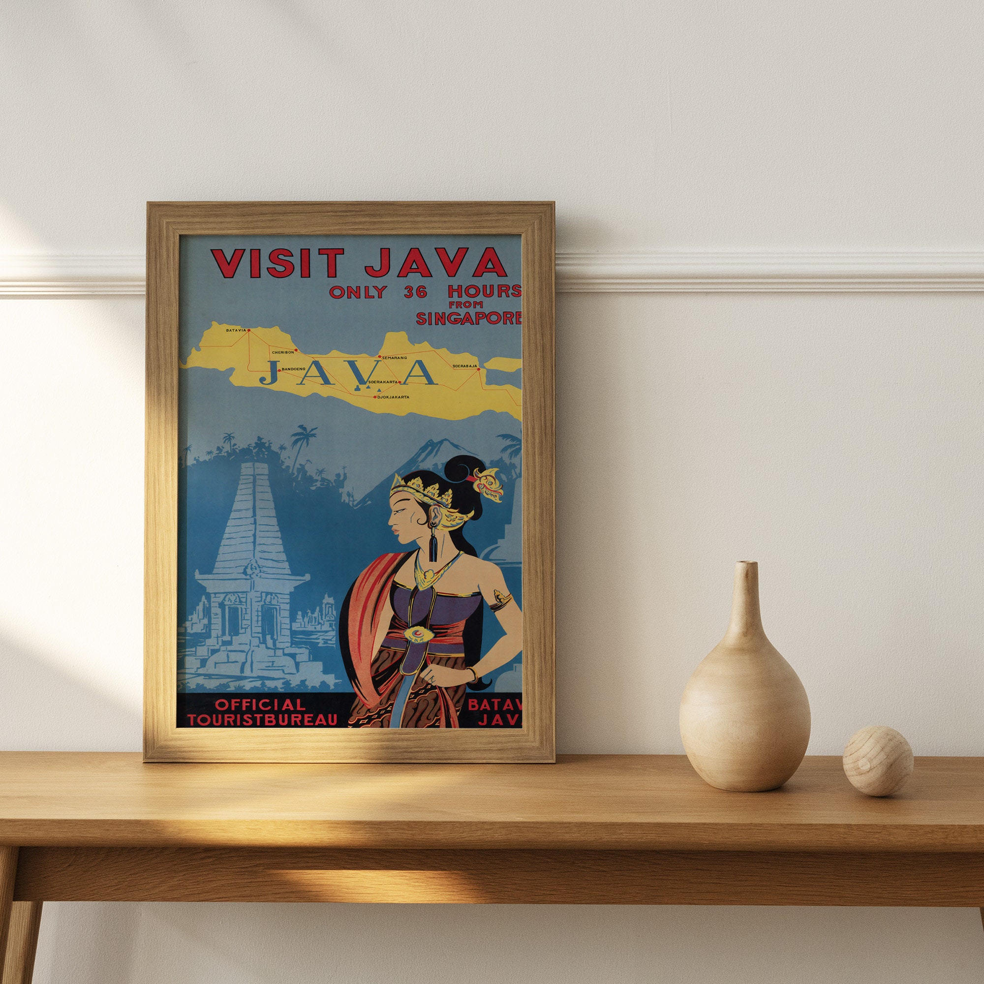 Java Vintage Poster Java Retro Druck Vintage Holländisches | Etsy