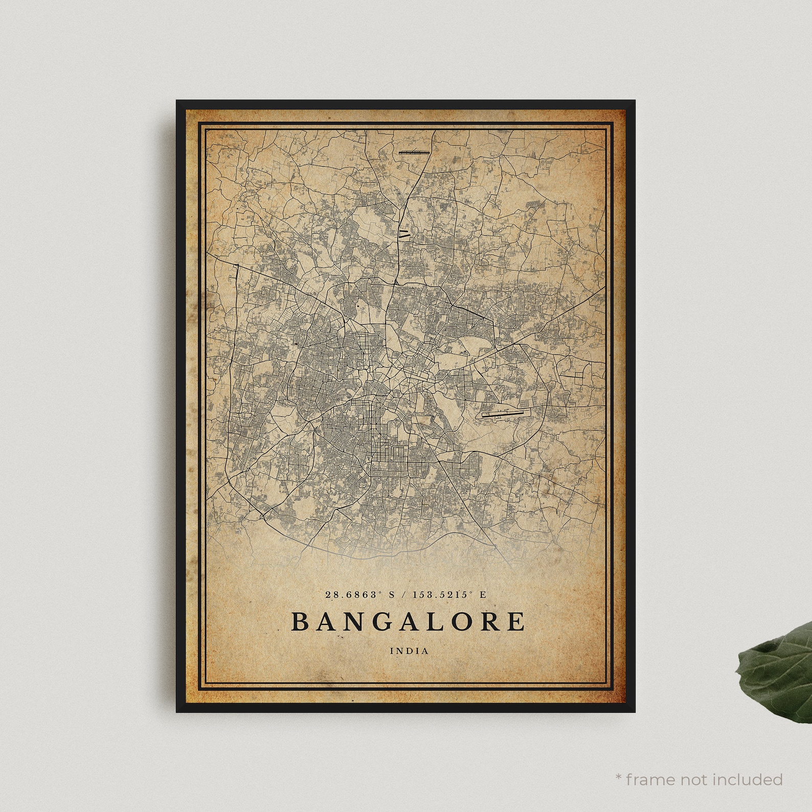 Buy Bangalore Vintage Map Print Bangalore Retro Map Poster Online in