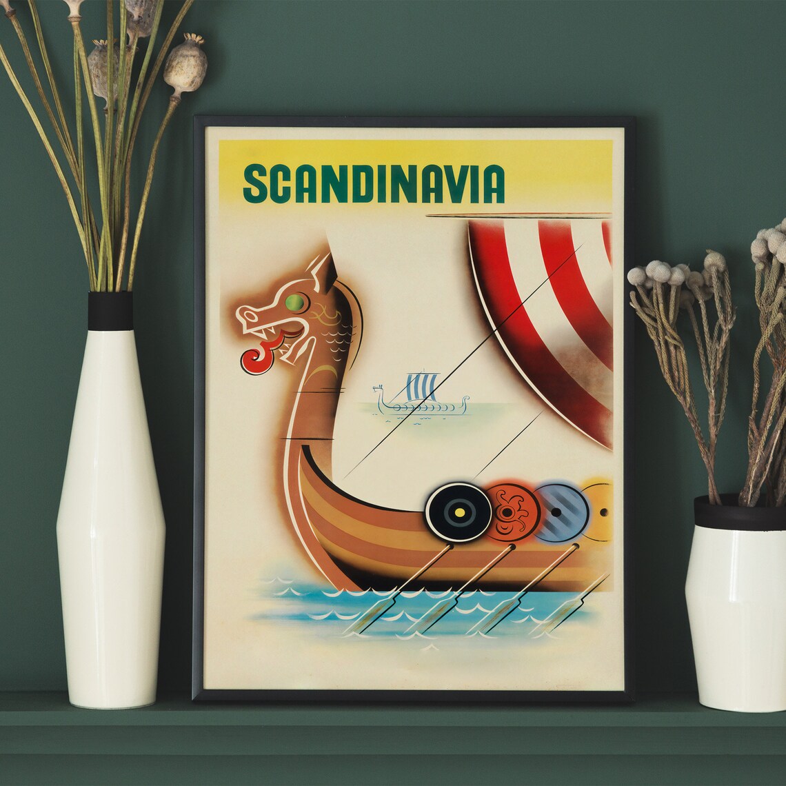 Scandinavia Vintage Poster Scandinavia Retro Print Vintage - Etsy