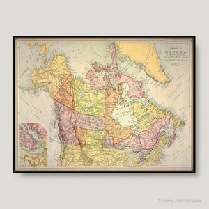 Dominion Of Canada, Antike Landkarte Kanada, Vintage Landkarte Kanada, Vintage Landkarte Kanada | MP96