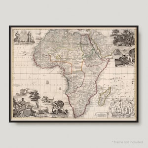 1711 Afrika, 18th Century Antike Karte von Afrika, alte Karte von Afrika, seltene Vintage Karte von Afrika | MP420