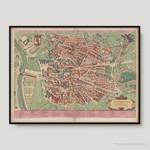 1954 Plattegrond Van Madrid La Villa De Madrid Corte Delos Reyes Catolicos De Espanna, mappa antica di Madrid, mappa della città di Madrid / MP344