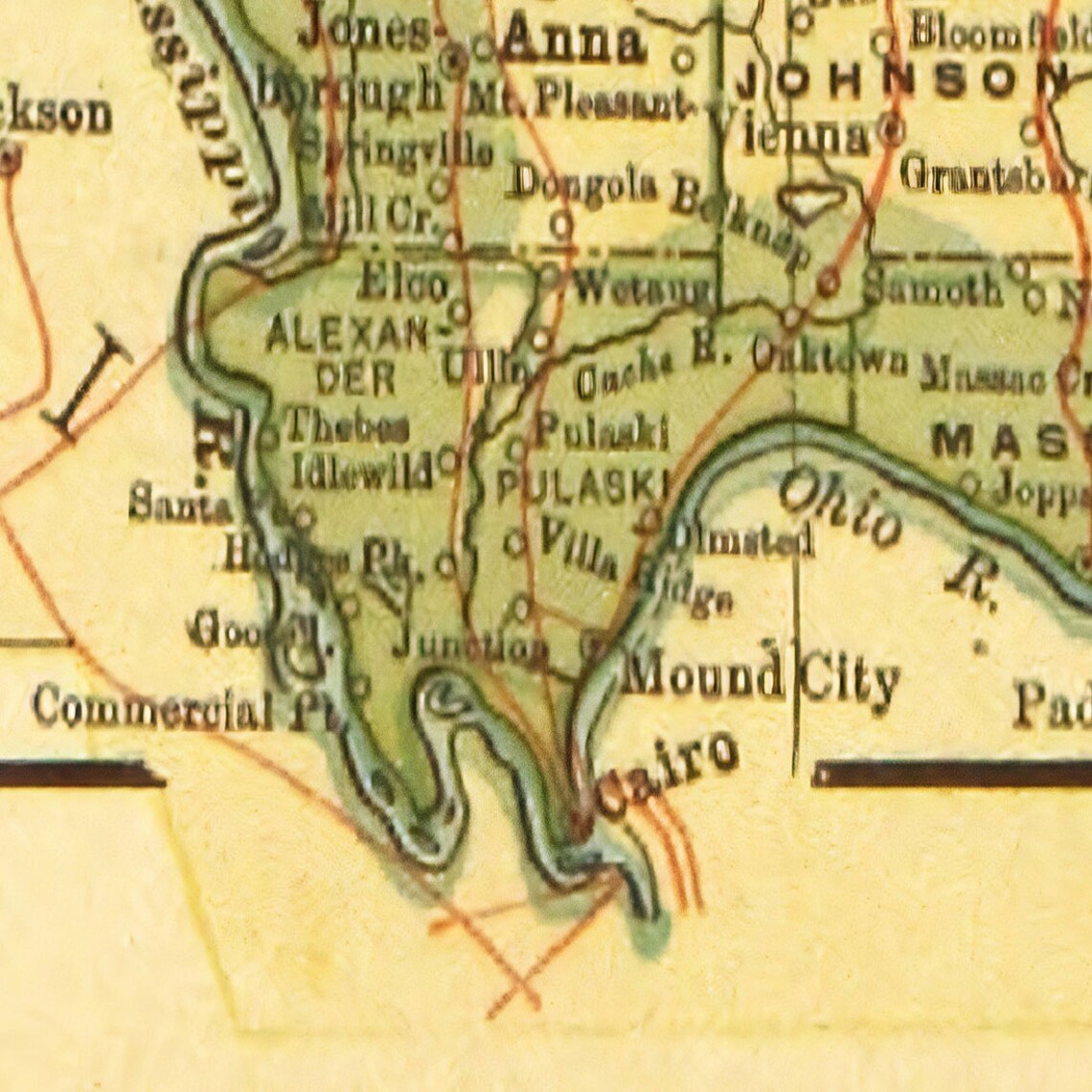 Map of Illinois Historical Map of Illinois Antique Map of Etsy