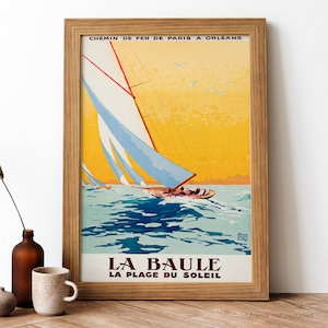 Poster vintage La Baule, stampa retrò La Baule, poster di viaggio francese vintage / TR191