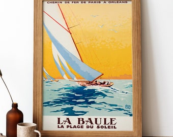 La Baule Vintage Poster, La Baule Retro Print, Vintage French Travel Poster | TR191