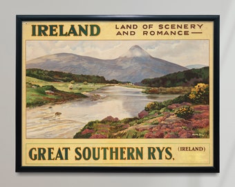 Ireland Vintage Poster, Ireland Retro Print, Vintage Irish Travel Poster | TR121