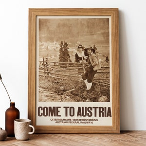 Austria Vintage Poster, Austria Retro Print, Vintage Austrian Travel Poster | TR392