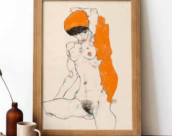 Egon Schiele schilderij, vulgaire naakte vrouw (1914) schilderij, vulgaire naakte vrouw (1914) Poster, beroemd schilderij, kunstreproducties | AR98