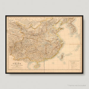 Map Of China, Antique map of China, Old Map of China, Vintage China Map | MP119