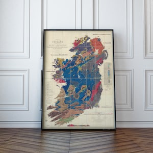1855 Übersichtskarte von Irland, Vintage Irland Eisenbahnkarte, Irland Eisenbahn Antike Karte | MP162