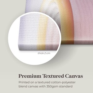 a close up of a mattress with the text premium textured canvass printed on