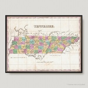 Carte du Tennessee de 1827, carte historique du Tennessee, carte ancienne du Tennessee, ancienne carte du Tennessee, carte vintage du Tennessee | MP315