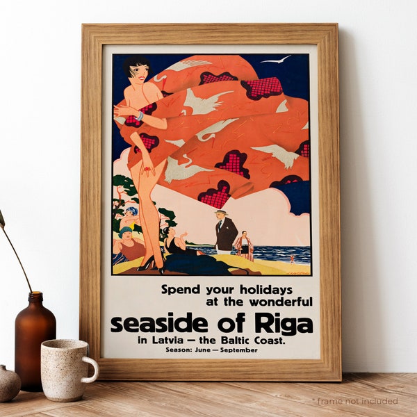 Riga Vintage Poster, Riga Retro Print, Vintage Latvian Travel Poster | TR244