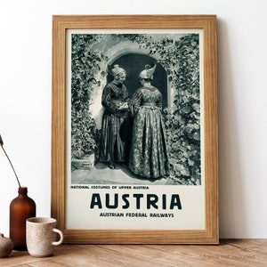 Austria Vintage Poster, Austria Retro Print, Vintage Austrian Travel Poster | TR143