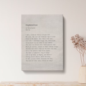 Ozymandias by Percy Bysshe Shelley Poem Print - Vintage Canvas Print, Poetry Print Gift, Literaty Poster, vintage poem print | PE02VQ17