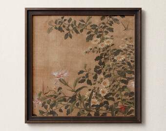 Vintage Botanical Print, Antique Floral Wall Art, Garden Flower Illustration