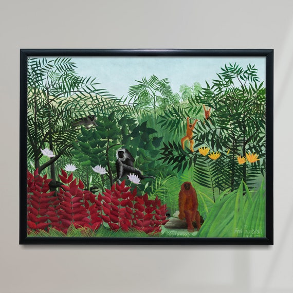 Henri Rousseau Painting, Tropical Forest With Monkeys 1910 