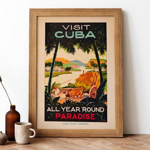 Kuba Vintage Poster, Kuba Retro Print, Vintage Kubanisches Reiseplakat | TR203