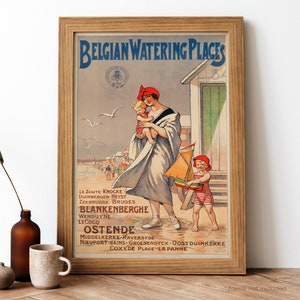 Belgium Vintage Poster, Belgium Retro Print, Vintage Belgian Travel Poster | TR26