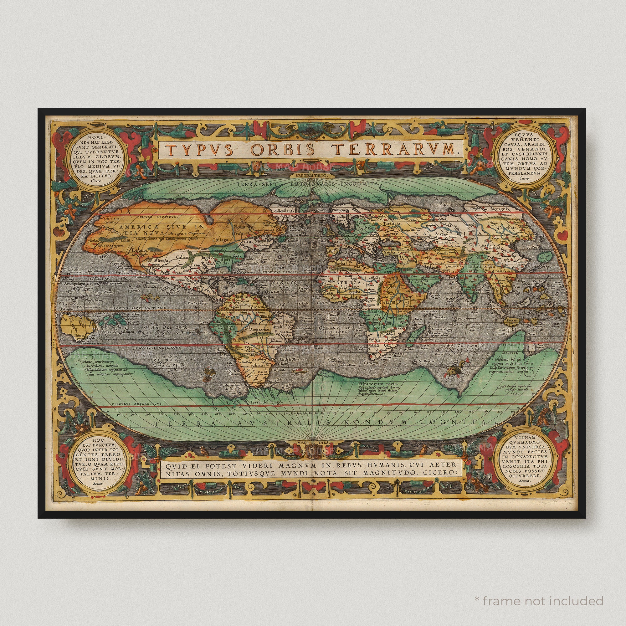 1579 年の世界地図、16 世紀のアンティークの世界地図、古い世界