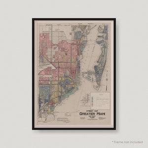 Straßen Karte von Greater Miami, Antike Karte von Miami, alte Historische Karte von Miami, Miami Stadtplan | MP228