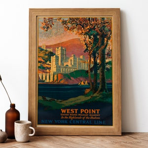 West Point Vintage Poster, West Point Retro Print, Vintage American Travel Poster | TR208