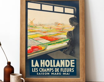 Holland Vintage Poster, Holland Retro Print, Vintage Dutch Travel Poster | TR413