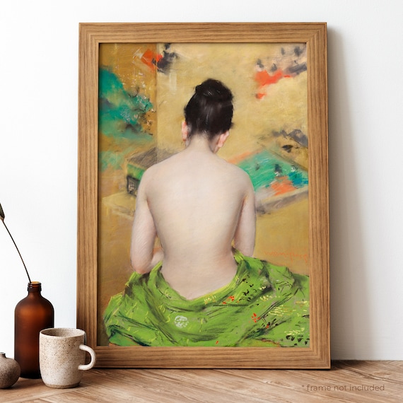 Naked Japanese Woman Vintage Poster, Naked Japanese Woman Retro 