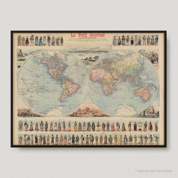 Carte du Monde Vintage Anatole