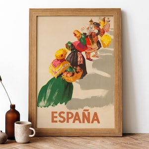 Espana Vintage Poster, Espana Retro Print, Vintage Spanish Travel Poster | TR387