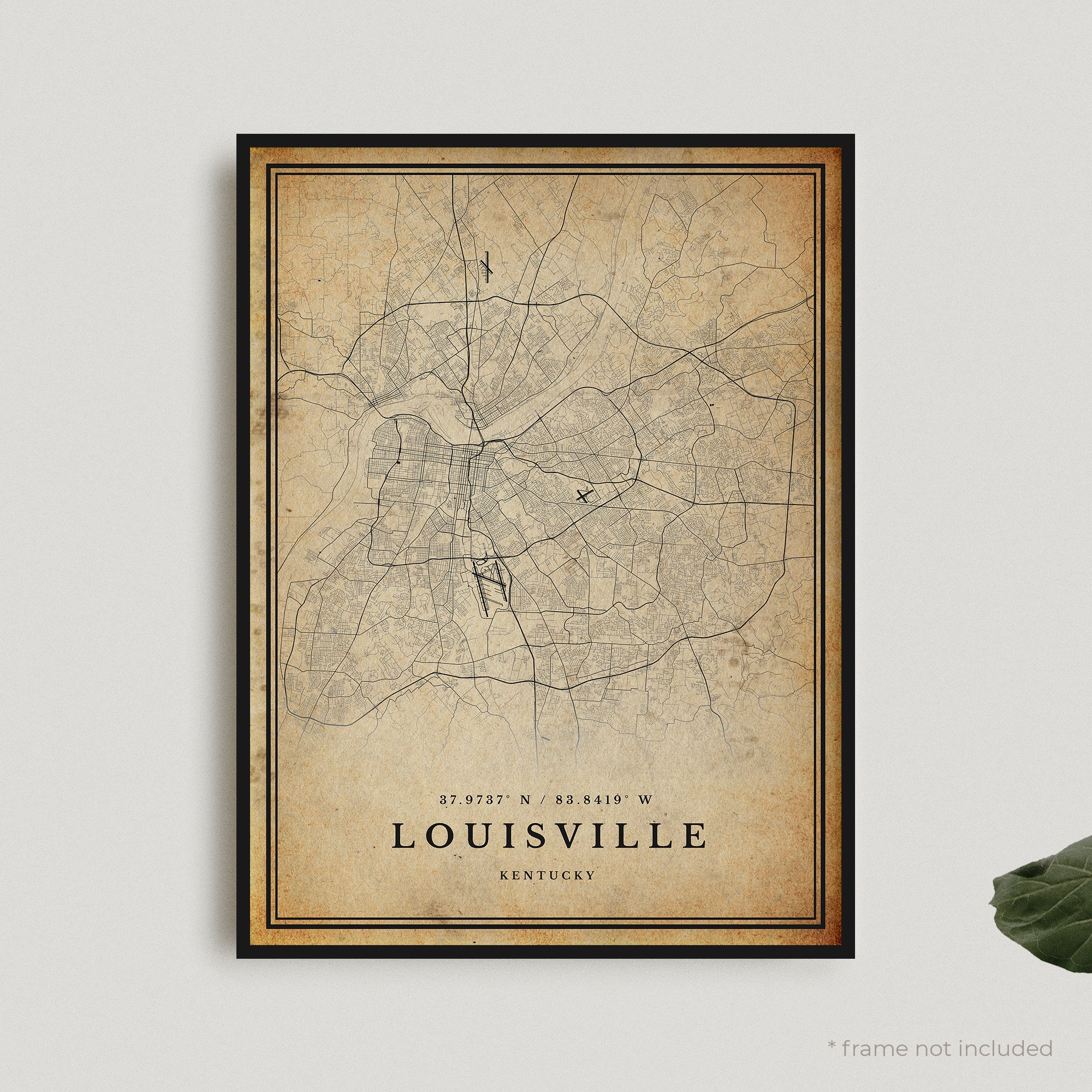 Louisville, Kentucky Map Wall Art - 11x14 UNFRAMED Print - Modern,  Minimal, Black And White Lousville Wall Decor - Louisville Gifts For Women  And