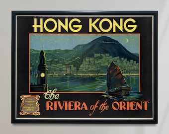 Hong Kong Vintage Poster, Hong Kong Retro Print, Vintage American Travel Poster | TR68