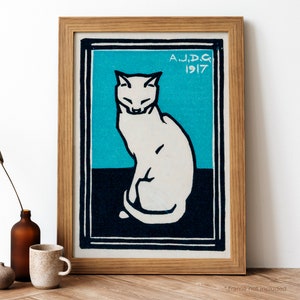 Julie de Graag Pintura, Gato sentado (1917) Pintura, Gato sentado (1917) Pôster, Pintura famosa, Reproduções de belas artes | AR54